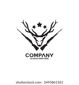 Deer hunter community logo vector