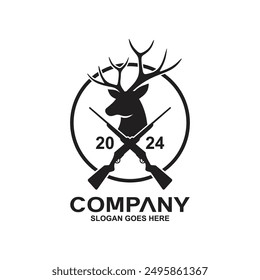 Deer hunter community logo vector