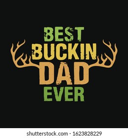 Deer hunter dad abstract label with antlers. Also good for t-shirt.