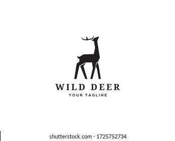 deer hunter emblem logo design vector