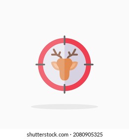 Icono de Deer Hunter. Estilo de color plano.