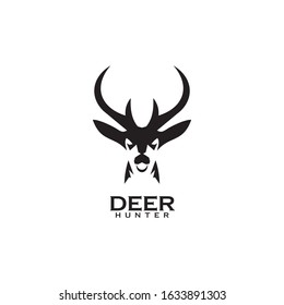 Deer hunter icon logo design vector template illustration