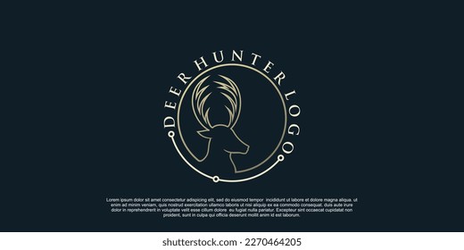 Deer Hunter logo design unique concept Premium Vector Part 2
