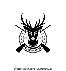 Deer Hunter Logo Design Vector