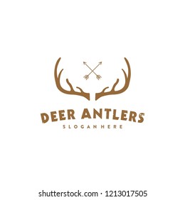deer hunter logo template, deer antlers, vintage, brand logo