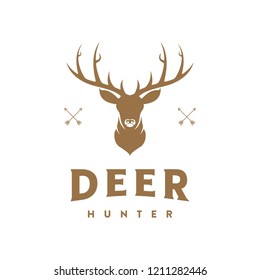 Deer Hunter Logo Type, Template, And Vector