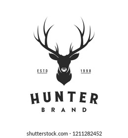 deer hunter logo type, template, and vector