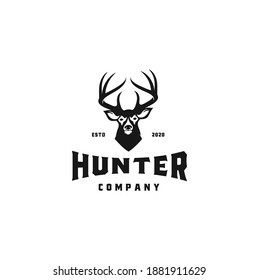 Deer Hunter Logo Type, Template, and Vector