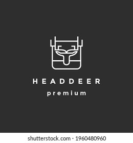 deer hunter logo type, template, and vector on black background