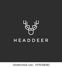 deer hunter logo type, template, and vector on black background