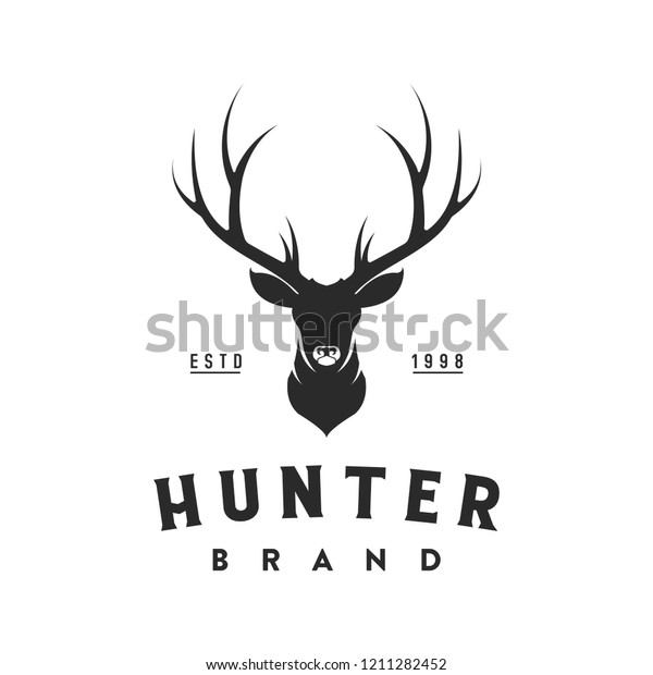 deer hunter logo
type, template, and
vector