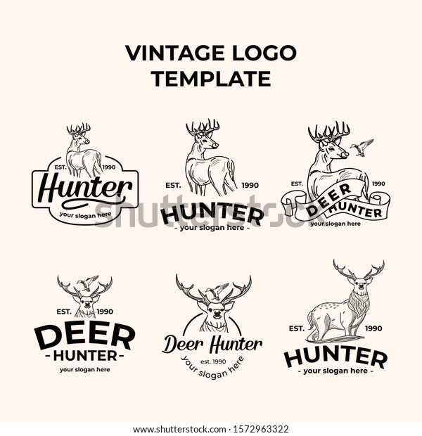 Deer Hunter Logo Type Template Vector Stock Vector Royalty Free 