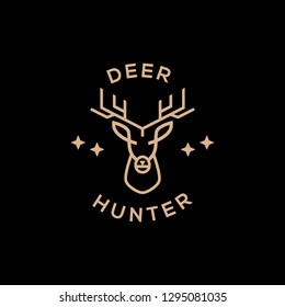 Deer Hunter outline Logo vector