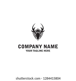 Deer Hunter and Shield Logo Template and Design Inspiration