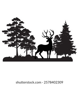 Deer Hunter Silhouette design art