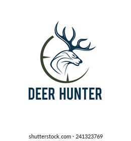 deer hunter vector design template