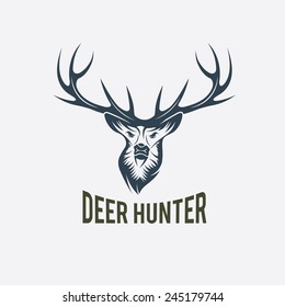 deer hunter vector design template