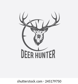 deer hunter vector design template