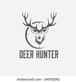 deer hunter vector design template