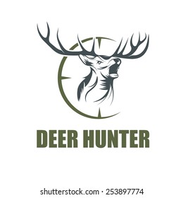 deer hunter vector design template