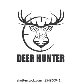 deer hunter vector design template