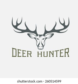 deer hunter vector design template 