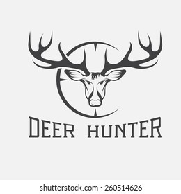 deer hunter vector design template 