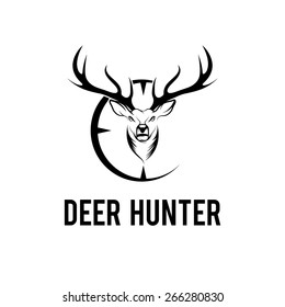 deer hunter vector design template