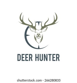 deer hunter vector design template