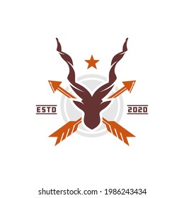 deer hunter vintage logo design