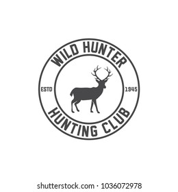 Deer hunters club label or logo template. EPS 10