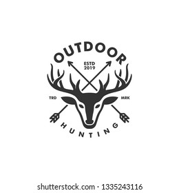 Deer Hunting Concept illustration vector template. Suitable for Creative Industry, Multimedia, entertainment, Educations, Shop, and any related business