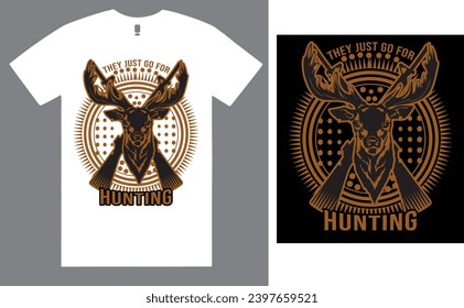 Deer hunting creative T shirt design vector .
