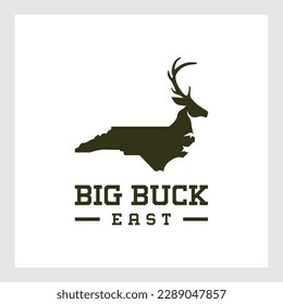 deer hunting ground logo with deer head and island logo