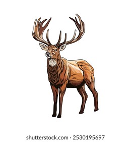 deer hunting illustration logo vector image t shirt
