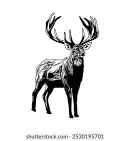deer hunting illustration logo vector image t shirt