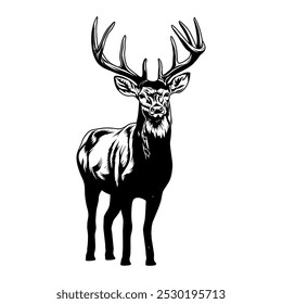 deer hunting illustration logo vector image t shirt