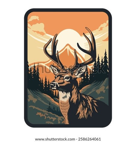 deer hunting illustration logo vector image t shirt