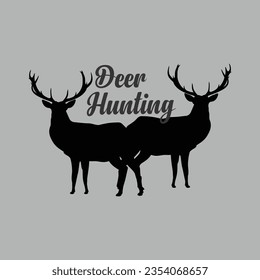 deer hunting illustrations with patches for t-shirts and other uses