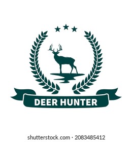 deer hunting logo design template