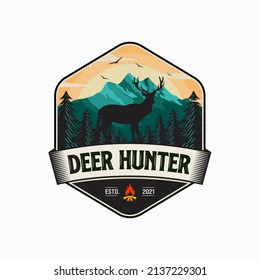 Deer Hunting Logo Design Vector Stock Vector (Royalty Free) 2137229301 ...