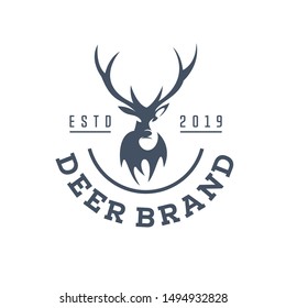 deer hunting logo - vector illustration on a light background