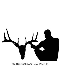 deer hunting silhouette with bow