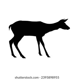 Silhouette de caza de venados. Querida ilustración del vector de caza.