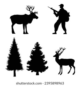 Hirschjagd Silhouette. Sehr geehrte Vektorgrafik der Jagd.