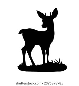 Deer Hunting Silhouette. Dear Hunting Vector Illustration.