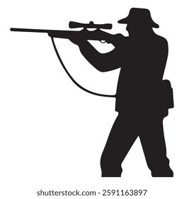  Deer Hunting Silhouette. Dear Hunting Vector Illustration