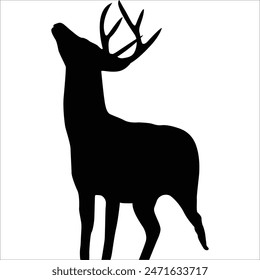  deer hunting silhouette icon, vector illustration design 