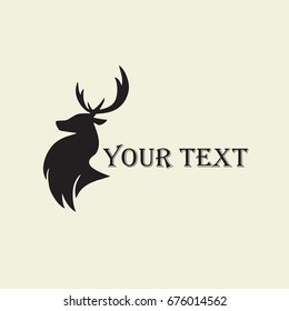 Deer Hunting Silhouette Template Vector Design Logo
