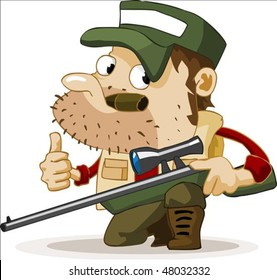 Deer Hunting in summer. Detailed vector illustration